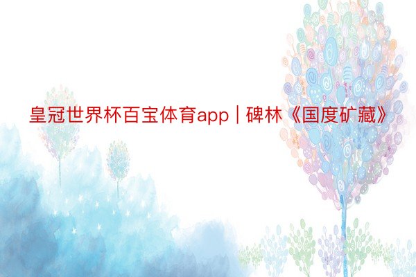 皇冠世界杯百宝体育app | 碑林《国度矿藏》