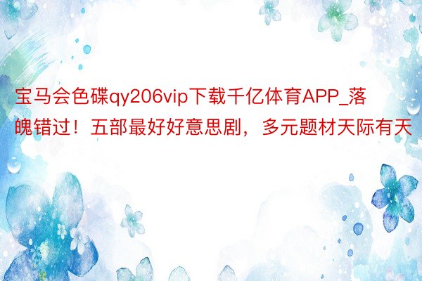 宝马会色碟qy206vip下载千亿体育APP_落魄错过！五部最好好意思剧，多元题材天际有天